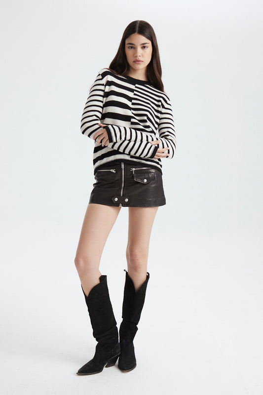 Anise Cashmere sweater Black and White