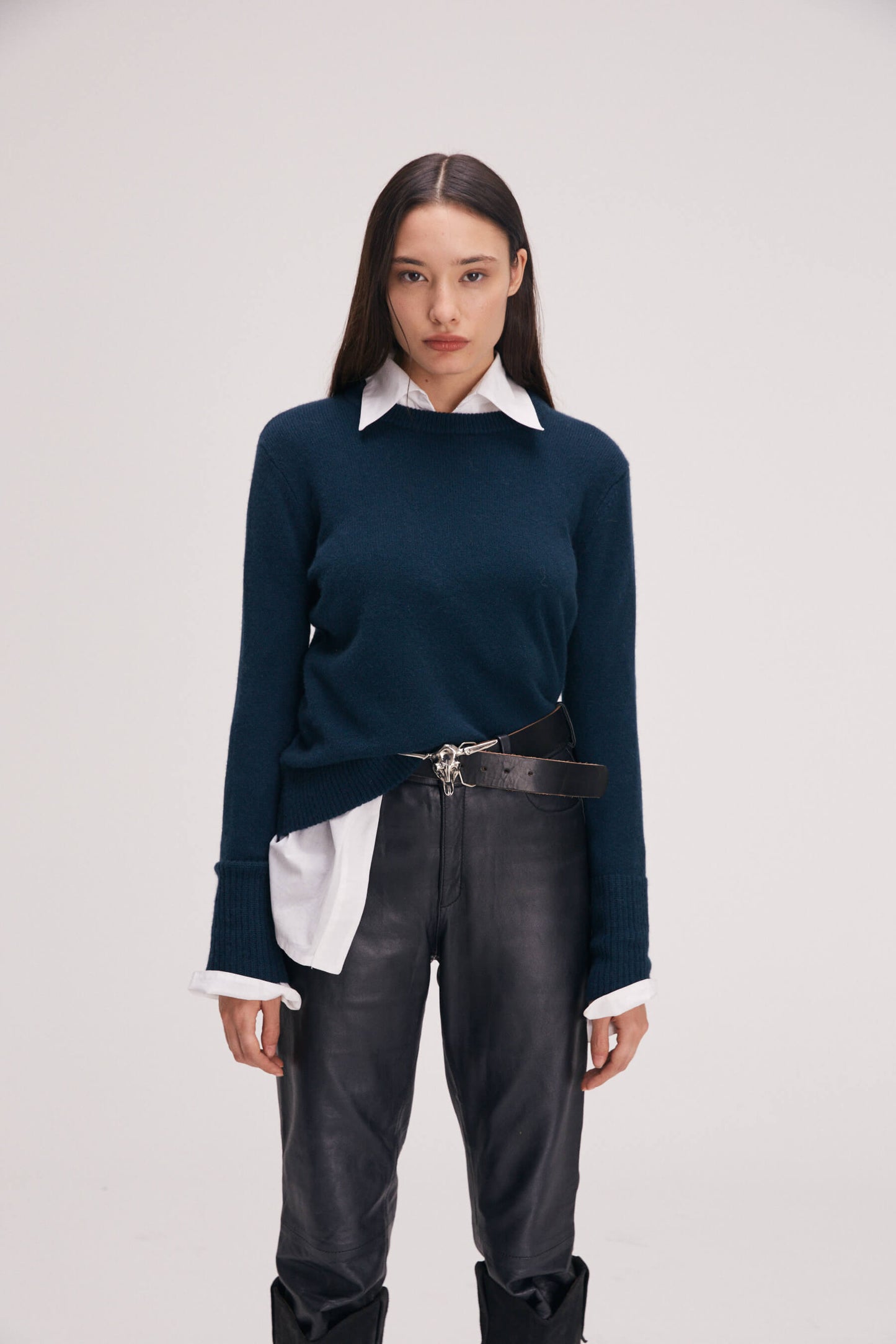 Leonor cashmere sweater petróleo