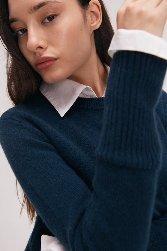 Leonor cashmere sweater petróleo